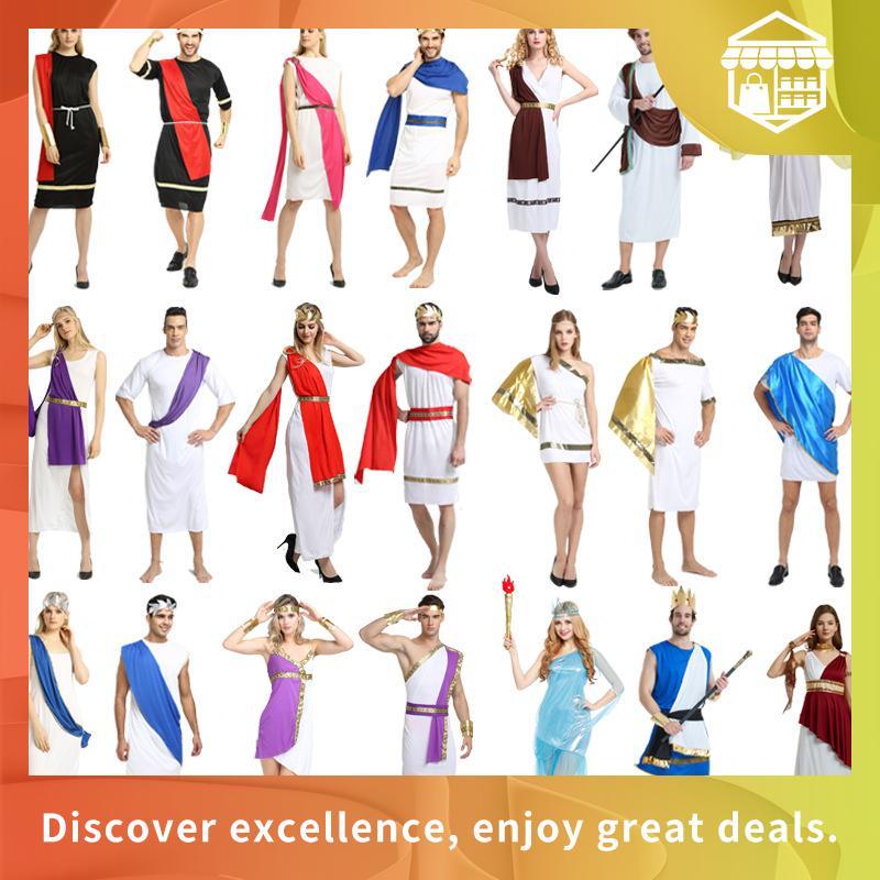 Yeahdor Feminino Adulto Grego Deus Traje Antigo Vestido Romano Com Cocar