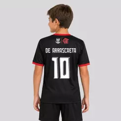 Camisa Flamengo Emoção Juvenil Listrada 10 De Arrascaeta