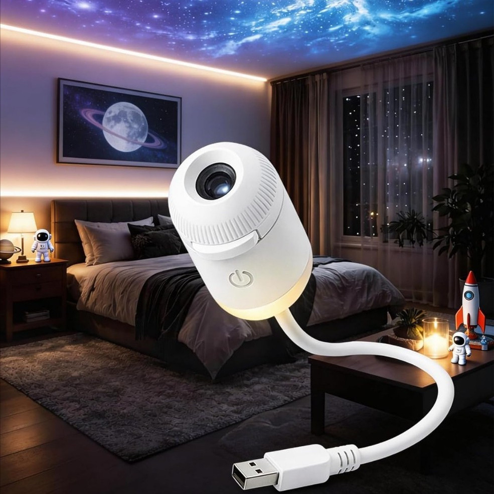Portátil Mini céu estrelado projetor galáxia luz noturna atmosfera luz adequada para sala de estar quarto decoração