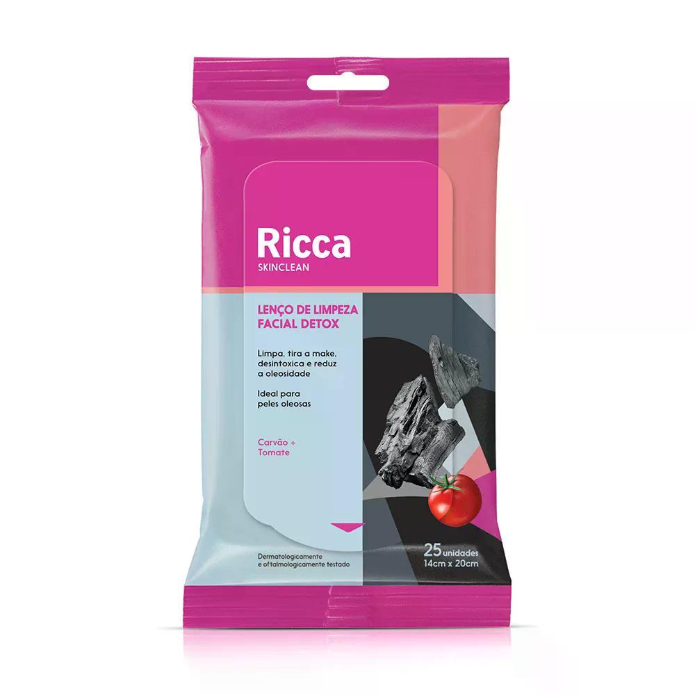 Lenço de Limpeza Facial Detox Ricca 25 un