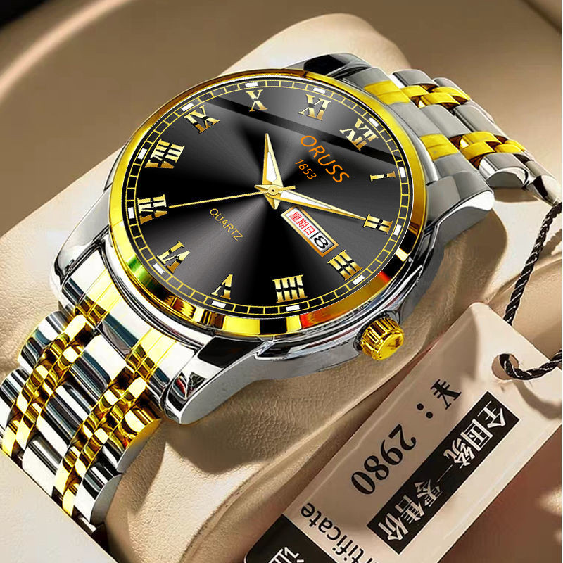 Relógio masculino relógio de movimento automático relógio mecânico luminoso moda negócios aço Retro relógio de pulso cal