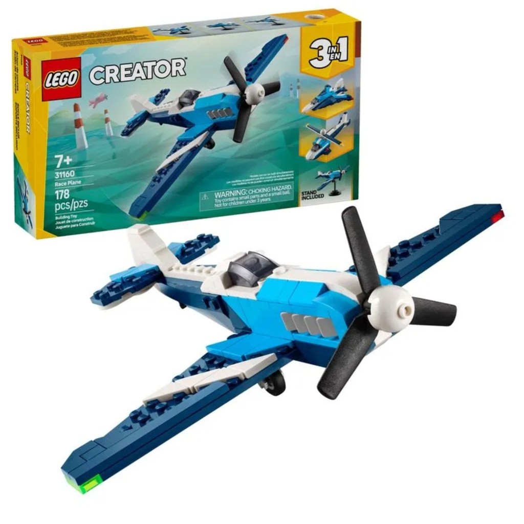 Lego Creator 3 Em 1 Aeronave: Avião De Corrida  178 Peças
