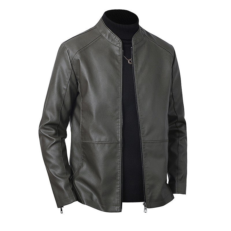 Jaqueta Masculina de Couro Sintético Estilo Motoqueiro Slim Fit, Moda Urbana, Blazer Casual