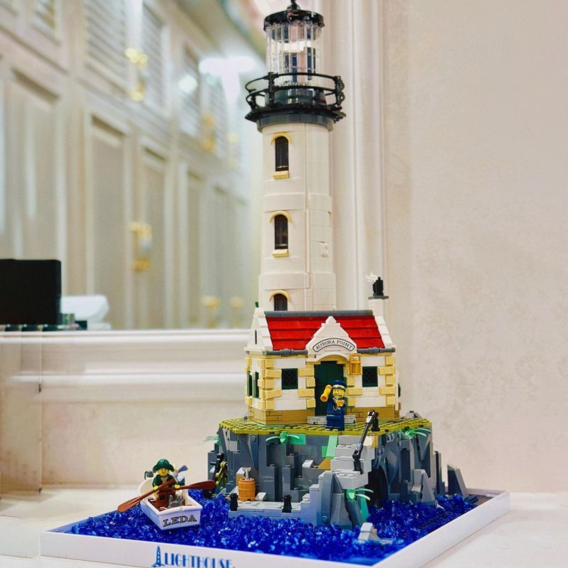 Compatível com blocos de construção de farol Lego Série criativa Modelo de construção de casa em grande escala Ornamento