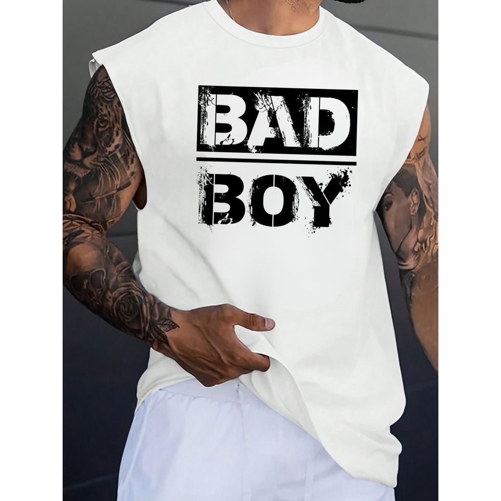 Regata Machão Masculina Bad Boy Camiseta Cavada 100% Algodão Malha Premium