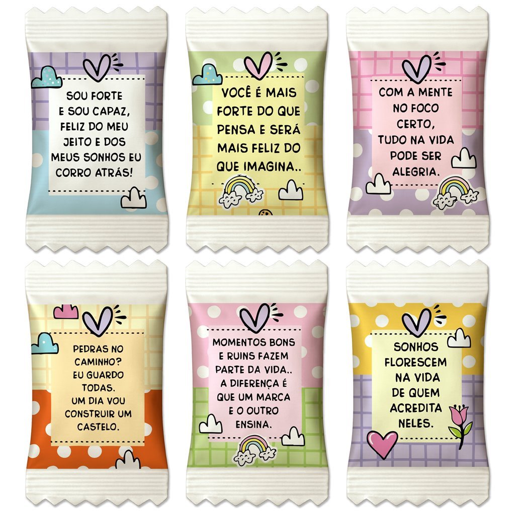 Balas Frases Motivacionais Inspiradoras Lembrancinhas Brindes - Já Personalizadas Soft Tradicional