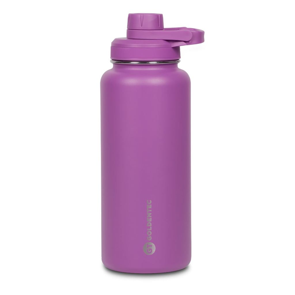 Garrafa Térmica Goldentec Inox 1000ml Roxo para bebidas quentes e frias com tampa com bico