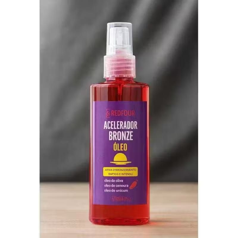 Acelerador de bronze Spray leo de Cenoura  Urucum bronzamento  marquinha - REDFOUR120ml