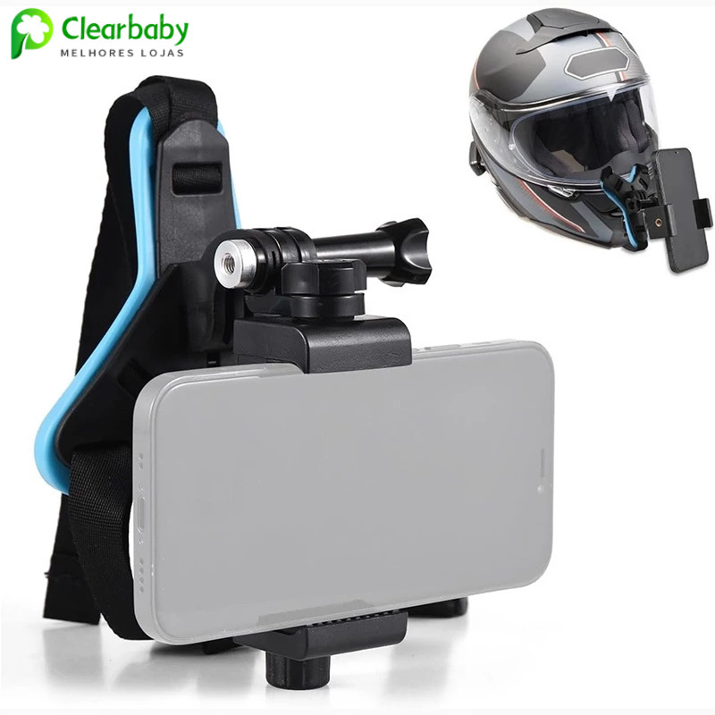 Suporte de Celular para Capacete T Montagem Frontal para Câmera GoPro