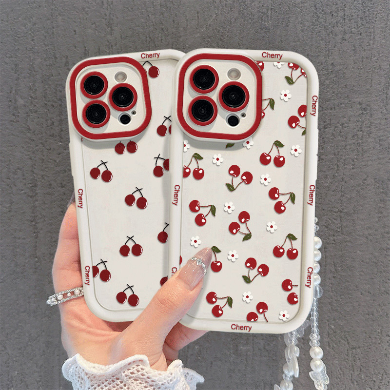 Capa Transparente para Redmi 9A 12 Note 11 12 14 15 POCO X3 X6 X7 com Cereja ver