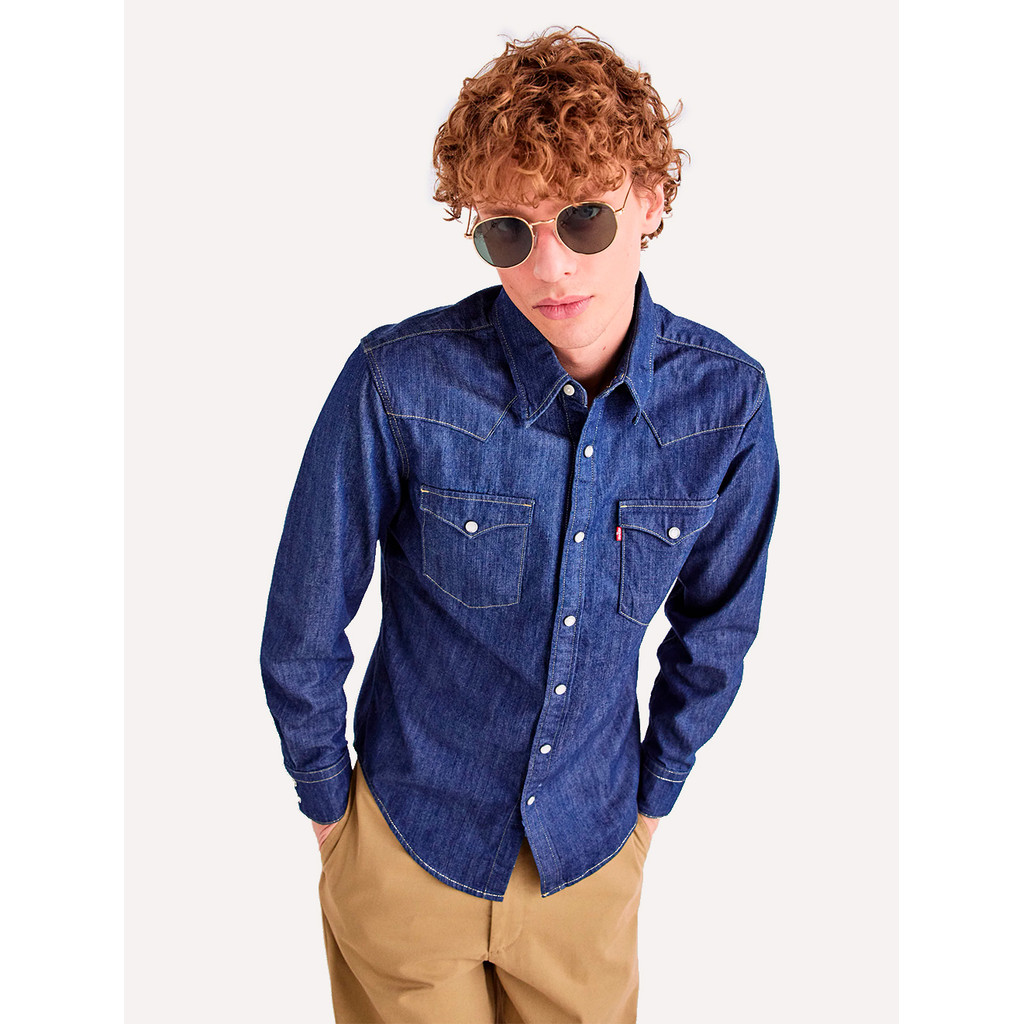 Camisa Levis Masculina Jeans Classic Western Standard Médio em Oferta na Shopee