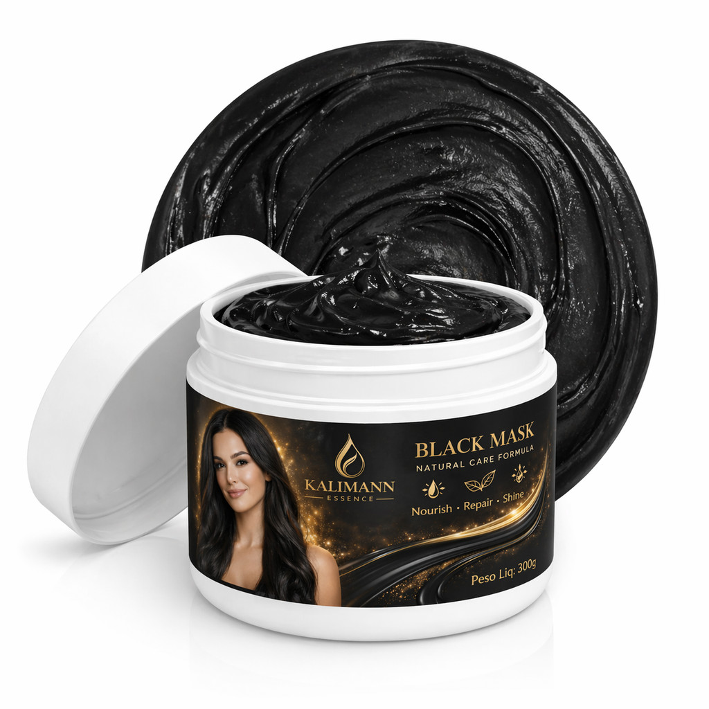 Máscara Tonalizante Preto Black Mask 300g Escurecedor de fios brancos Black Hair Dye S/ Amônia