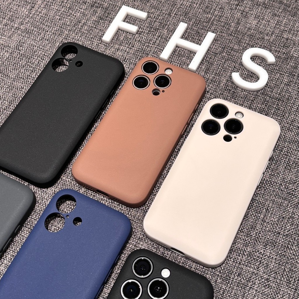 Lente e painel traseiro segurando plano adequado para Apple 16promax capa de telefone simples Silicone líquido novo esti