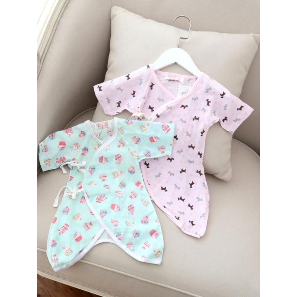 Roupas de bebê macacão roupas de verão macacão de bebê puro algodão gaze borboleta roupas verão pijamas recém-nascidos