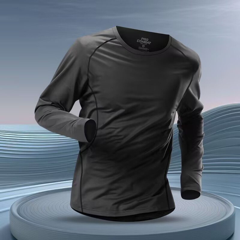 Roupas de secagem rápida camiseta de manga comprida masculina correndo primavera treinamento Fitness novo estilo esporte