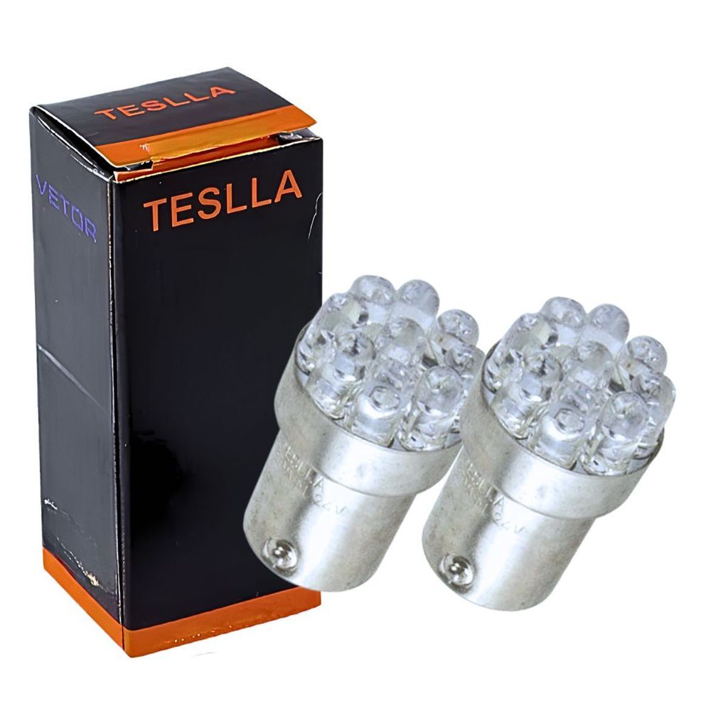 PAR LAMPADA LED 24V 1 POLO 5W LUZ VERMELHO AUTOMOTIVO CARRO CAMINHAO UNIVERSAL PARA SCANIA - TESLLA