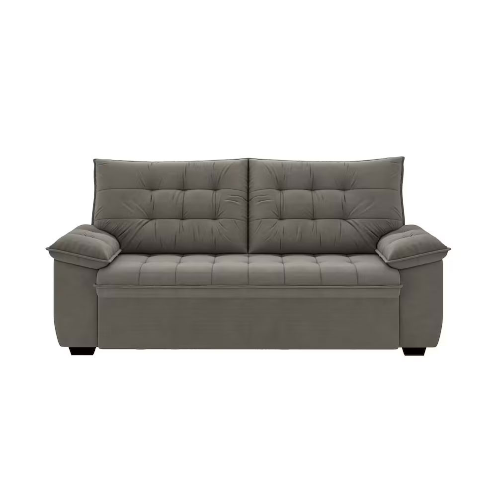 Sof 3 Lugares Berlim Veludo 200cm Madeira Macia Luizzi