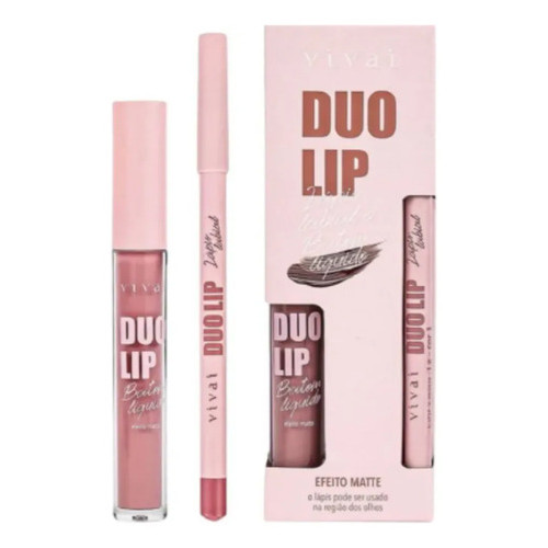 Duo Lip Vivai Batom Liquido E Lapis Labial Efeito Matte 2em1
