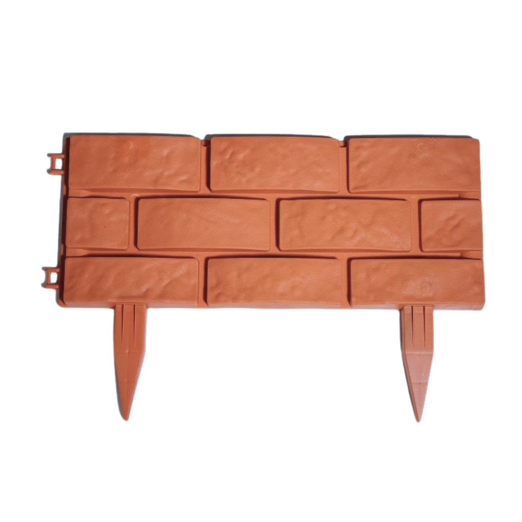 Cerca Jardim De Plástico Decorativa Marrom Tijolinho Kit c/3 Acabamento De Jardim Canteiros Hortas