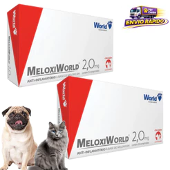 Kit 2 MeloxiWorld 2,0mg para Cães e Gatos 10 Comprimidos