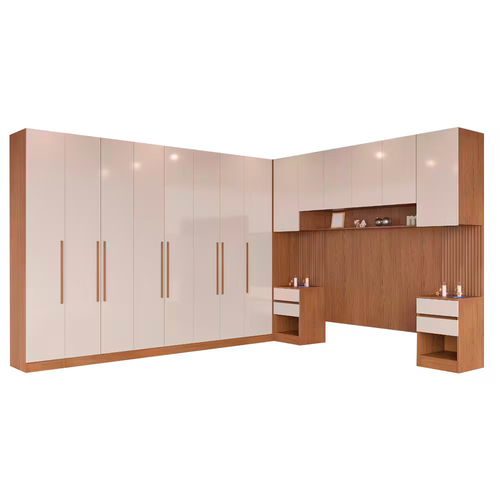 Guarda Roupa Modulado Casal Ponte 140 Lugano 14 Portas 9 Gavetas 17 Prateleiras com 7 Peas Bartira