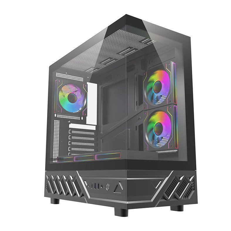 Gabinete Gamer Aigo Darkflash DS950, Mid-Tower, Lateral de Vidro, Com 6 Fans, ARGB, Preto