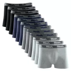 KIT 12 Cuecas Boxer Cotton
