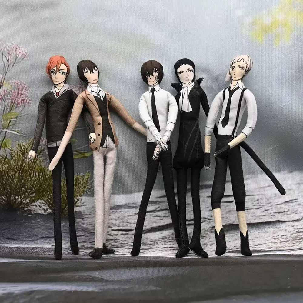 Anime Bungo Cães Vadios Nakahara Chuuya Dazai Osamu Nakajima Atsushi Boneca De Pelúcia Brinquedo Forma Torcível Modelo A