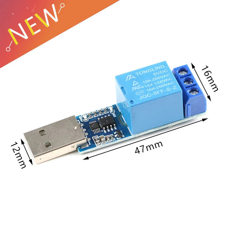 LCUS-1 Tipo Módulo De Relé USB Conversor Eletrônico PCB Interruptor De Controle Inteligente SRD-05VDC-SL-C 5V 10A Rele