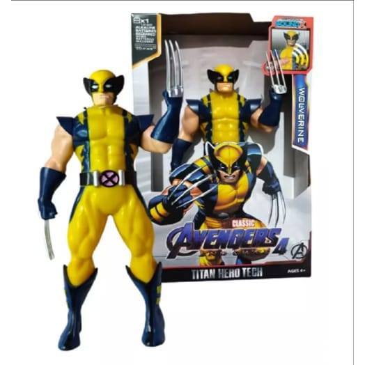 Boneco Brinquedo Wolverine X-men Articulado Som Luz 30 cm 08