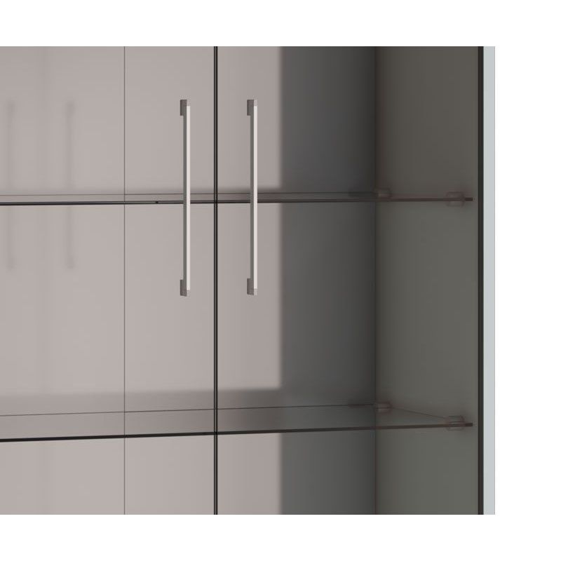 Cristaleira Classic 2 Porta de vidro 4 Prateleira Sala Jantar Retro Branco Acetinado - Imcal Móveis — imagem 2 de 2