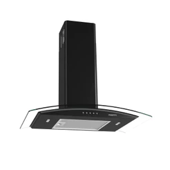Coifa Fogatti de Parede Clean Vidro Curvo Black 70cm