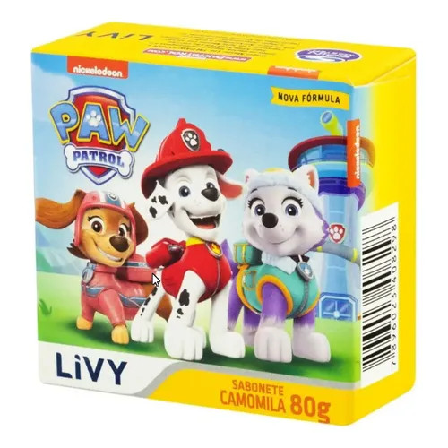 Kit com 3 Sabonetes em Barra Livy Camomila Paw Patrol 80g