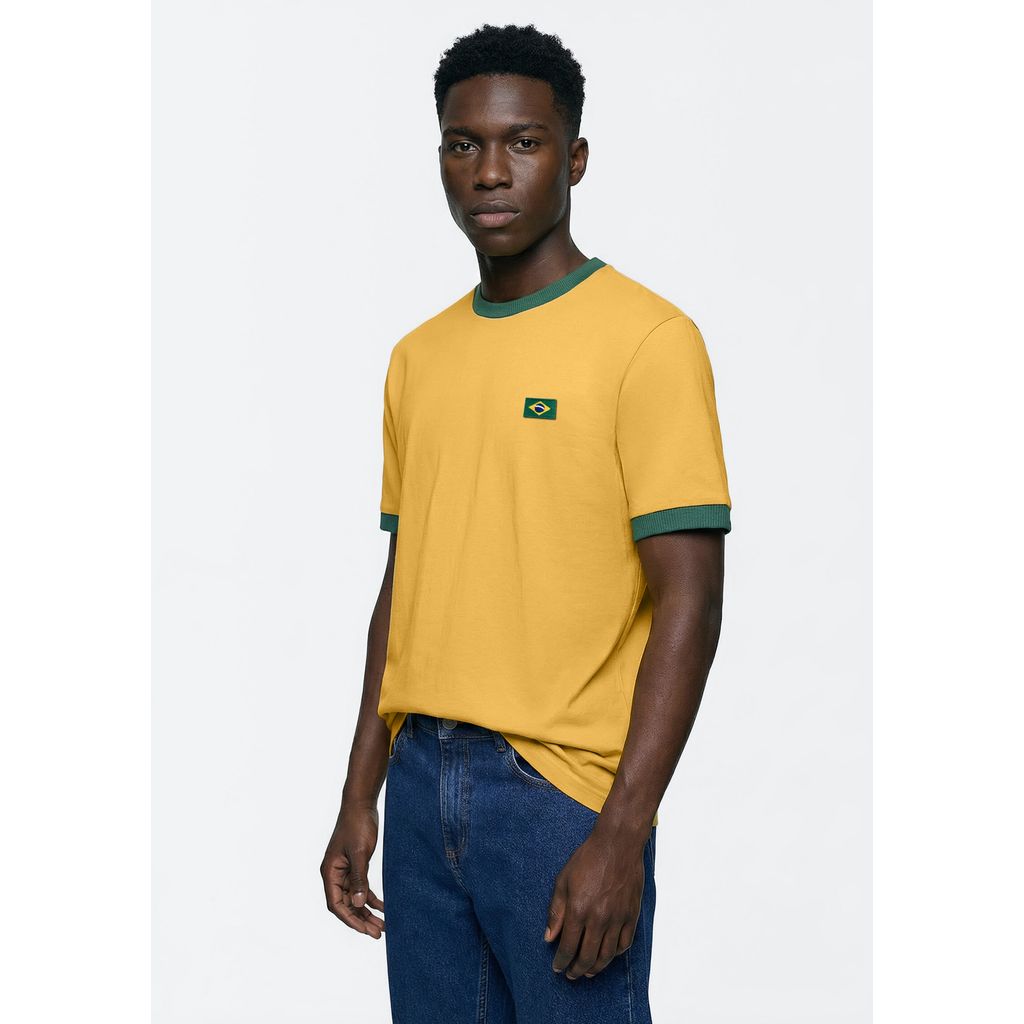 Camiseta Masculina Com Patch Drop Brasil