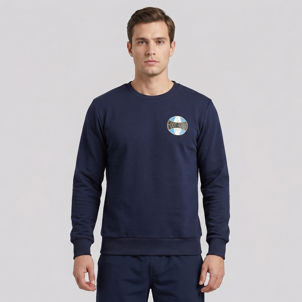 Moletom Grêmio Escudo Retrô Azul Marinho