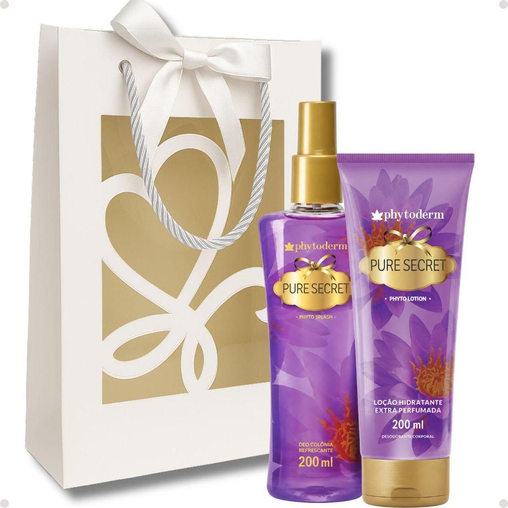 Kit Phytoderm Pure Secret: Body Splash Colônia, Hidratante e Sacola