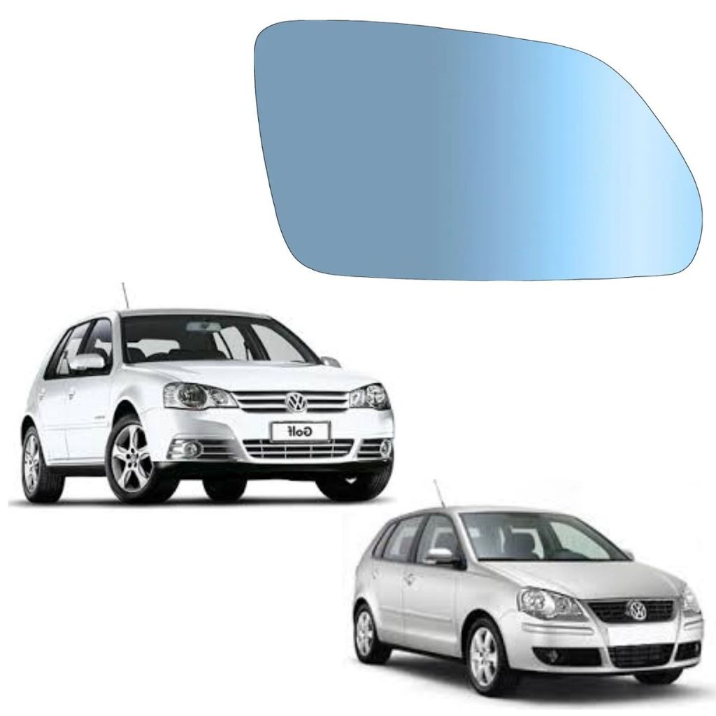 LENTE ESPELHO RETROVISOR AZUL GOLF/POLO 08-11 CONVEXO LD