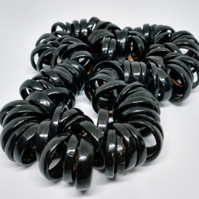 anel de coquinho preto liso tucum com brilho kit 50 unidades tamanhos variados moda unissex