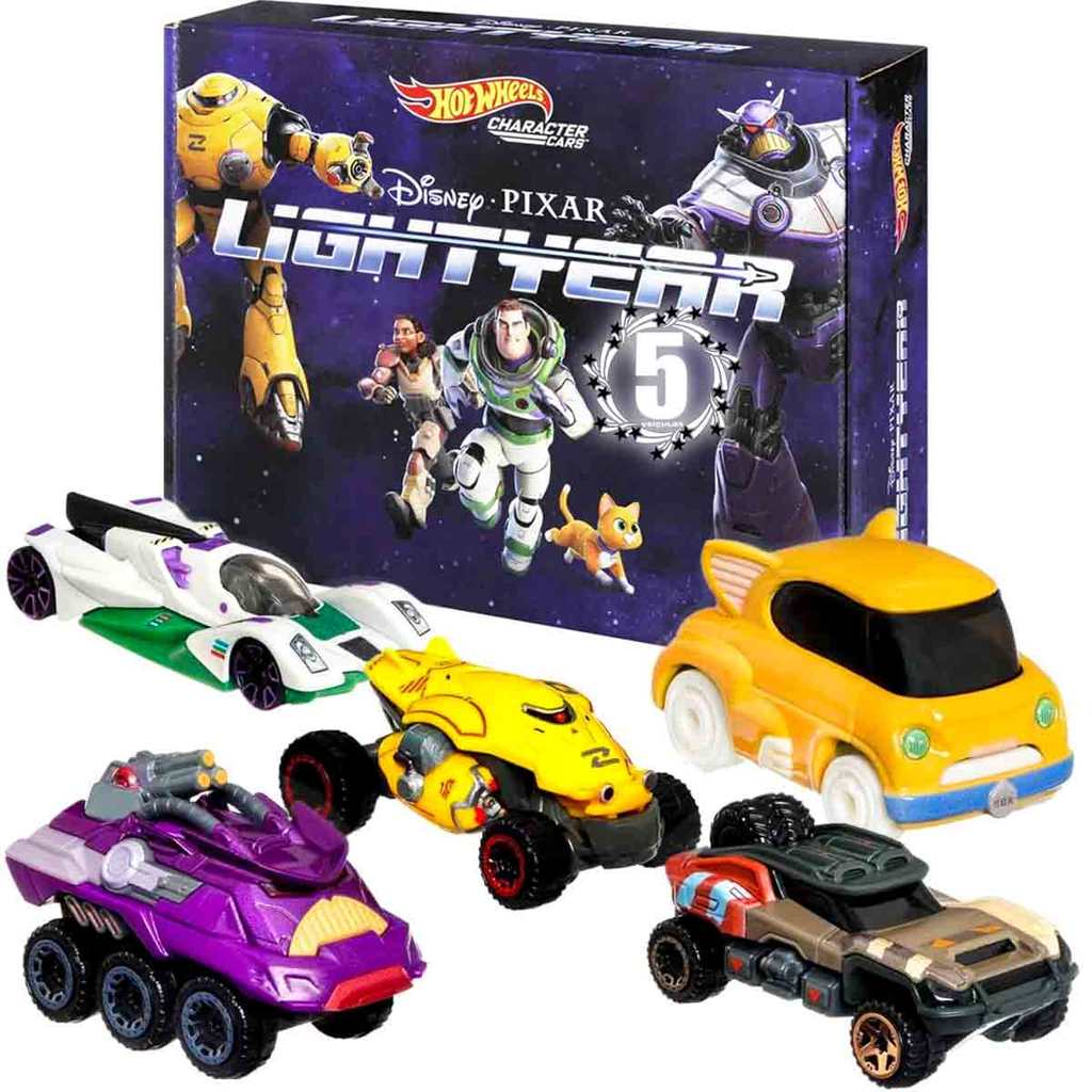 Hot Wheels 5 Carrinhos Buzz Lightyear Character Cars Disney - Mattel HGP03