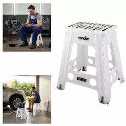 Banqueta Plástica Dobrável Altura 450mm - Vonder