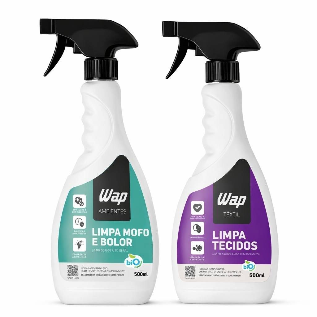 WAP Kit Para Limpeza de Tecidos e Remove e Tira Manchas de Mofo e Bolor 2 em 1