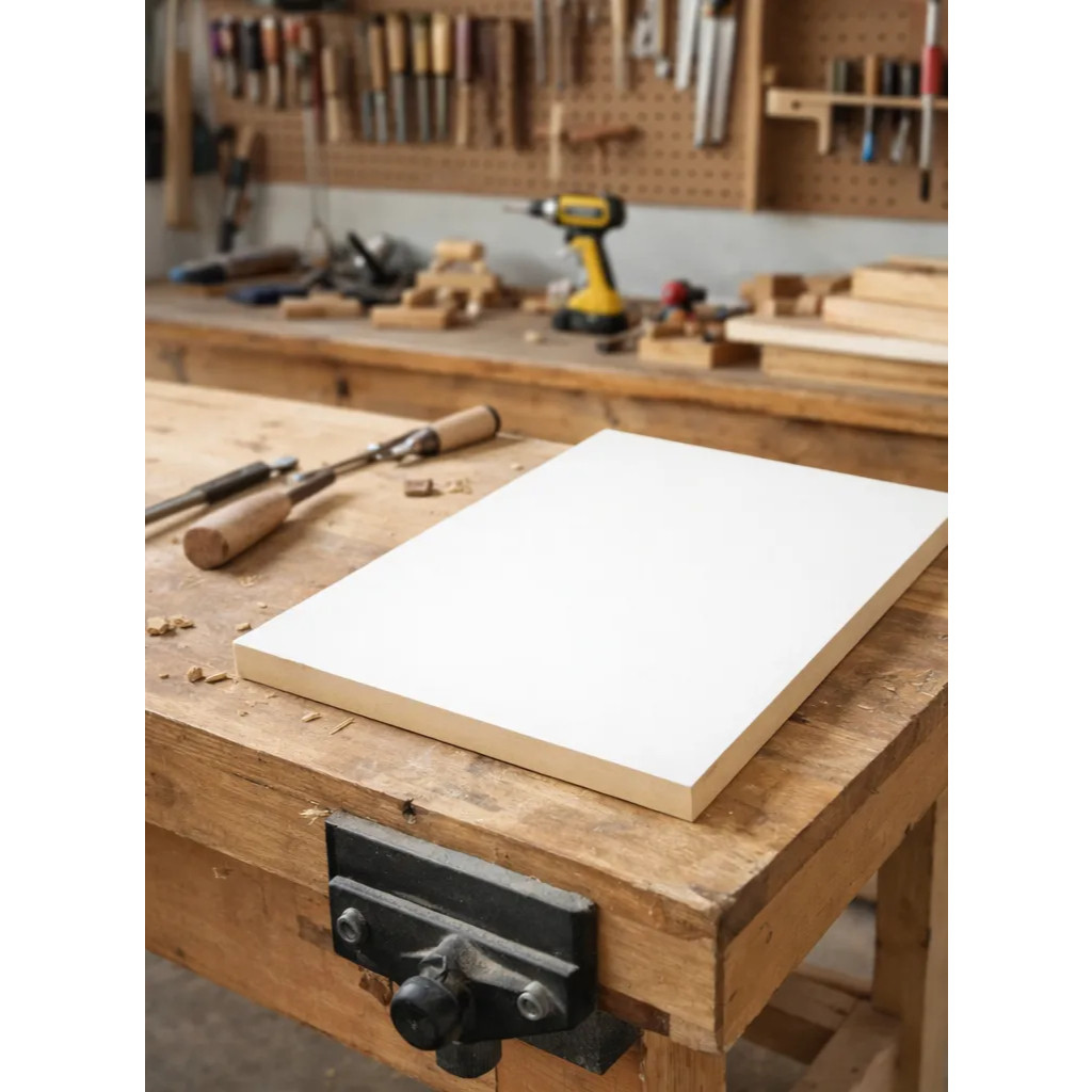 Chapa Branco 40 x 40 MDF 15mm com Bordas Fitadas Placa para Prateleira, Tampo de Mesa e Painel