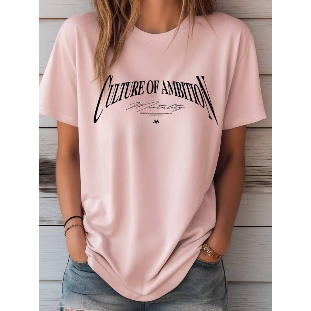 Camiseta Feminina Culture Of Ambition Camisa 100% Algodão Estilo Oversized Streetwear Skatista