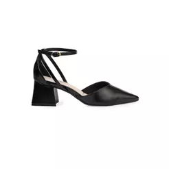 Scarpin Bebecê Salto Bloco com Tiras Minimalista