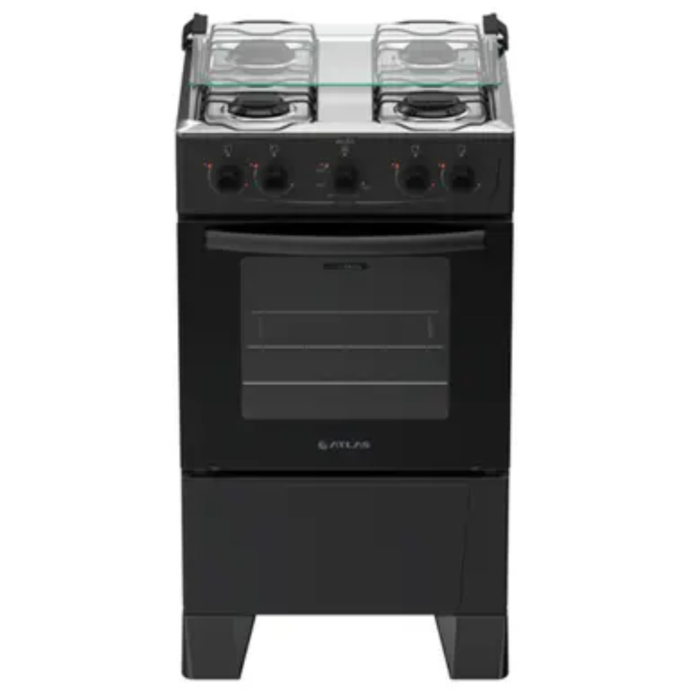 Fogão Milao 4 Bocas Manual Mesa de Inox 48 Litros Atlas