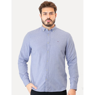 Camisa Aramis Masculina Slim Oxford Button Down Azul Royal Mescla em Oferta na Shopee