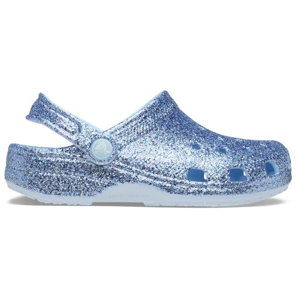 Sandália Crocs Classic Chunky Glitter Clog T BLUE FROST