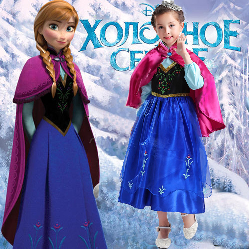 Primavera congelada anna manto vestido de princesa congelado anna Elsa vestido Cosplay vestido de desempenho