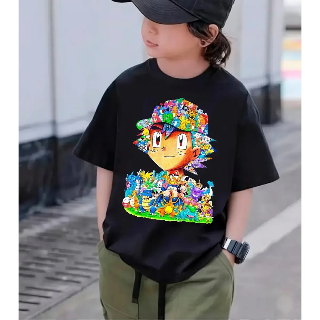 Camiseta Infantil Estampada Ash Divertida Menino Menina 100% Algodão Confortável Dia a Dia Estilosa Escolar