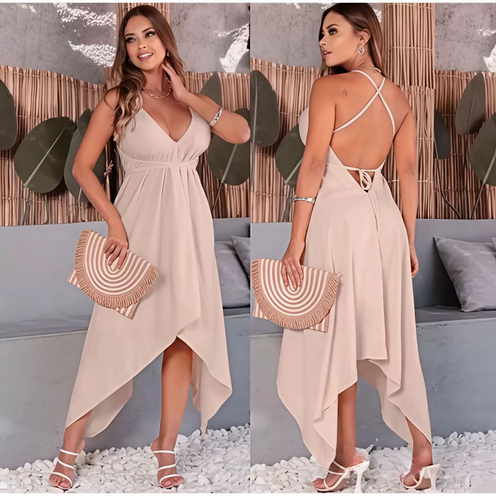 Vestido Feminino Envelope Alcinha Soltinho social